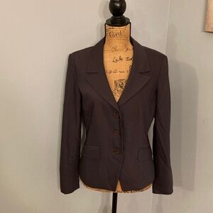 Talbots Dark Charcoal Blazer Women Size 6